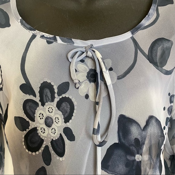 Anxiety Vintage 90s Sheer Flowy Boho Long Sleeve Blouse Top - Picture 3 of 12